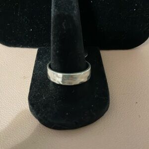 Hammered Silver Wedding Band